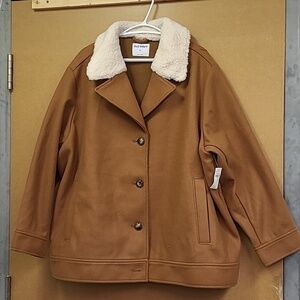 Old Navy Camel Tan Button Down Pea Coat
